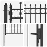Fence Gate HORST 100 x 125 cm Metal Black Lockable 42034060