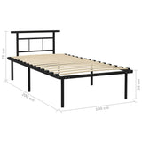 Bed Frame without Mattress Black Metal 100x200cm 324823