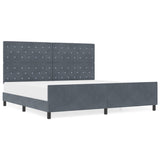 ZNTS Bed Frame Dark Grey 200x200 cm Velvet 3344898
