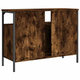 Bathroom Sink Cabinet Smoked Oak 80x30x60 cm Engineered Wood 842443