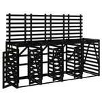 Quadruple Wheelie Bin Storage Black Solid Wood Pine 3157701