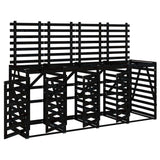 Quadruple Wheelie Bin Storage Black Solid Wood Pine 3157701