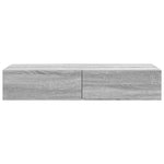 ZNTS Wall Shelf with Drawers Grey Sonoma 100x36x19 cm Engineered Wood 859991