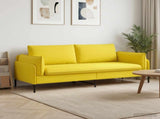 3-Seater Sofa Light Yellow 222 x 81 x 89 cm Fabric 42048638