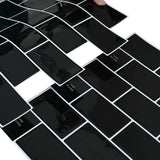 Subway Tile 50 pcs Black 30.5 x 30.5 cm Polyurethane and PET 42021214