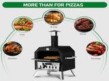Outdoor Pizza Oven Wood Fired 2-Layer Pizza Ovens Outside Pizza Maker with Stone, Removable Cooking 87975879