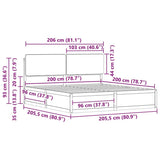 Bed Frame with Upholstered Headboard Light Grey 200 x 200 cm 3398139