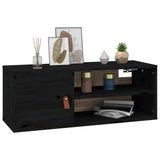 Wall Cabinet Black 80x30x30 cm Solid Wood Pine 818393