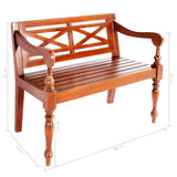 Batavia Bench 98 cm Solid Mahogany Wood Dark Brown 246968