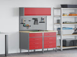 Work Cabinet Set with Drawer with Shelf with Storage 5 pcs Red 3321423