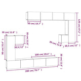 Wall-mounted TV Cabinet Smoked Oak Engineered Wood 3114595