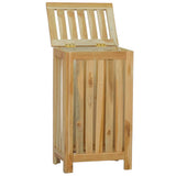 Laundry Basket Natural Solid Teak Wood 340758