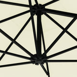 Wall-mounted Garden Parasol with LEDs 300 cm Sand 312522