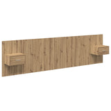 Headboard with Cabinet 3 pcs Artisan Oak Engineered Wood 3415964