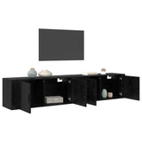 Wall-mounted TV Cabinet Set 2 pcs Black Oak 100 x 34.5 x 40 cm 3415605