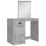 Dressing Table with LED Lights Concrete Grey 90x42x132.5 cm 834974