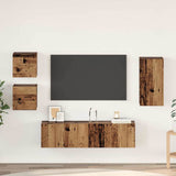 TV Cabinet Set Wall-mounted 5 pcs Old Wood Engineered Wood 3393348