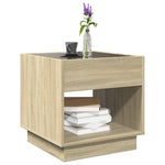 ZNTS Coffee Table with Infinity LED Sonoma Oak 50x50x50 cm 847653