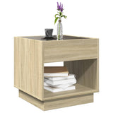 ZNTS Coffee Table with Infinity LED Sonoma Oak 50x50x50 cm 847653