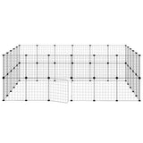 44-Panel Pet Cage with Door Black 35x35 cm Steel 3114040