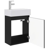 Bathroom Vanity Unit with Tap Black 45.5 x 25.5 x 84 cm 889482