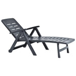 ZNTS Folding Sun Lounger Plastic Anthracite 48756