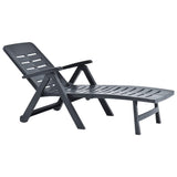 ZNTS Folding Sun Lounger Plastic Anthracite 48756