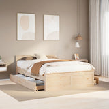 Bed Frame without Mattress with Headboard 140x200 cm Solid Wood Pine 3308765
