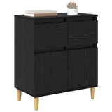 Sideboard with Drawer Black Oak 60 x 35 x 70 cm Engineered Wood 881211