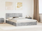 Storage Bed Concrete Grey 150 x 200 cm Engineered Wood 3412675