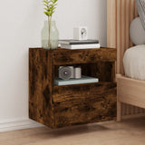 TV Wall Cabinets with LED Lights 2 pcs Smoked Oak 40x30x40 cm 837178