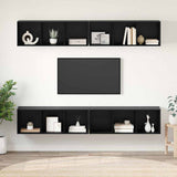 TV Cabinet Set 4 pcs Black Oak 37 x 37 x 107 cm Engineered Wood 3393535