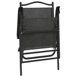 Folding Garden Chairs 8 pcs Melange Grey Steel and Textilene 3157288