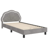 Children's Bed Frame with Headboard Light Grey 90 x 200 cm 42010922
