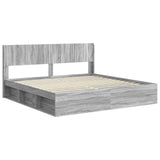 Bed Frame with Storage and Headboard Grey Sonoma 180 x 200 cm 3414184