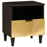 Bedside Cabinet with Drawer Black and Gold 40 x 33 x 46 cm 4017834