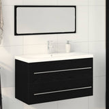 Bathroom Sink Cabinet with Drawer Wall-mounted 3 pcs Black Oak 3333134