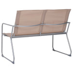 4 Piece Garden Lounge Set Fabric & Steel Taupe 44354