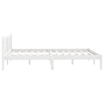 810063 Bed Frame without Mattress White Solid Wood 140x190 cm