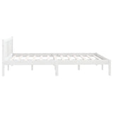 810063 Bed Frame without Mattress White Solid Wood 140x190 cm