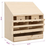 Chicken Laying Nest 2 Compartments 63x40x65 cm Solid Pine Wood 170651