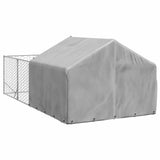 Outdoor Dog Kennel with Run 4x2x1.5 m Galvanised Steel 3329235