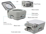 10L Portable Travel Toilet Outdoor Camping Picnic with 2 Detachable Tanks & Push-button Operation, T3398P347582