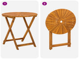 Folding Garden Table Natural 60 x 75 cm Solid Acacia Wood 42024978