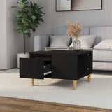 ZNTS Coffee Table Black 55x55x36.5 cm Engineered Wood 821077