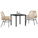 Garden Dining Set with Cushion 3 pcs Brown Poly Rattan 3380876