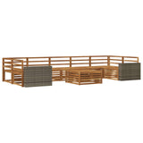 Outdoor Sofa Set 8 pcs Natural Solid Acacia Wood 3383157