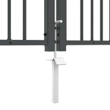 Fence Gate with Spear Top with Lock Grey 404 x 150 cm Steel 42009050