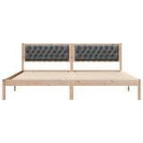 Bed Frame with Headboard Dark Grey 200 x 200 cm Solid Pine Wood 3394234