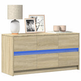 TV Cabinet with LED Sonoma Oak 100x34x50 cm Engineered Wood 852217